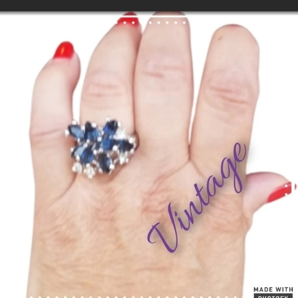 Vintage sapphire 12kt‎ statement ring 7.5 - Picture 1 of 9